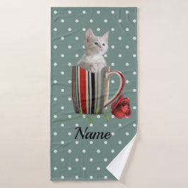 Niedliche Katze Kitten Pet Liebhaber Geschenk Badhandtuch Set