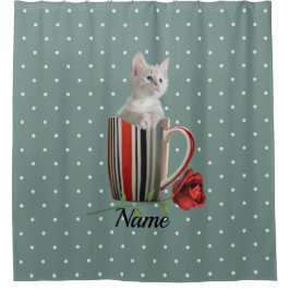 Niedliche Katze Kitten Pet Liebhaber Geschenk Duschvorhang