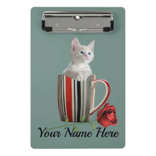 Niedliche Katze Kitten Pet Liebhaber Geschenk Mini Klemmbrett