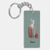 Niedliche Katze Kitten Pet Liebhaber Geschenk Schlüsselanhänger (Vorderseite links)