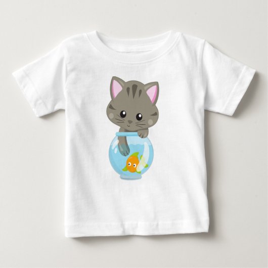 Niedliche Katze, kleine Katze, Kitty, Kitten, Fisc Baby T-shirt (Vorderseite)