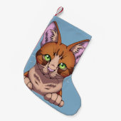 Niedliche Katze Kleiner Weihnachtsstrumpf (Vorderansicht (hängend))