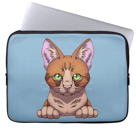 Niedliche Katze Laptopschutzhülle (Vorderseite)