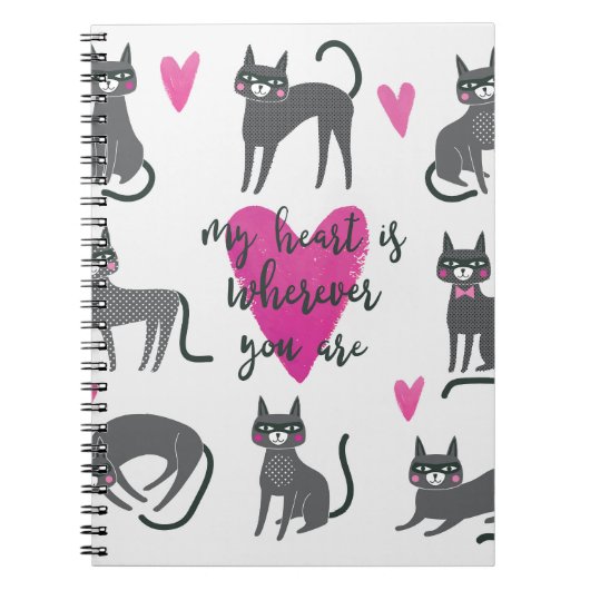 Niedliche Katze: Liebe als Illustration. Notizblock (Vorderseite)