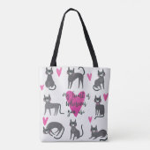 Niedliche Katze: Liebe als Illustration. Tasche (Rückseite)