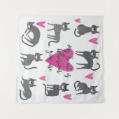 Niedliche Katze: Liebe als Illustration. Wandteppich (Vorderseite (Horizontal))