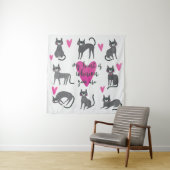 Niedliche Katze: Liebe als Illustration. Wandteppich (Beispiel)