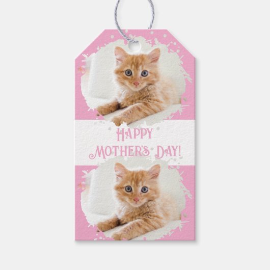 Niedliche Katze Liebe Personalisiertes Foto Muster Geschenkanhänger (Vorderseite)