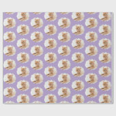 Niedliche Katze Liebe Personalisiertes Foto Muster Geschenkpapier (Flach)