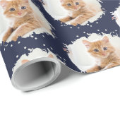 Niedliche Katze Liebe Personalisiertes Foto Muster Geschenkpapier (Rolleneckpunkt)