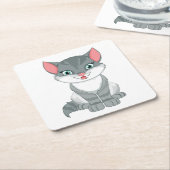 Niedliche Katze Lover Geschenk Grau Kitty Gray Tab Rechteckiger Pappuntersetzer (angewinkelt)