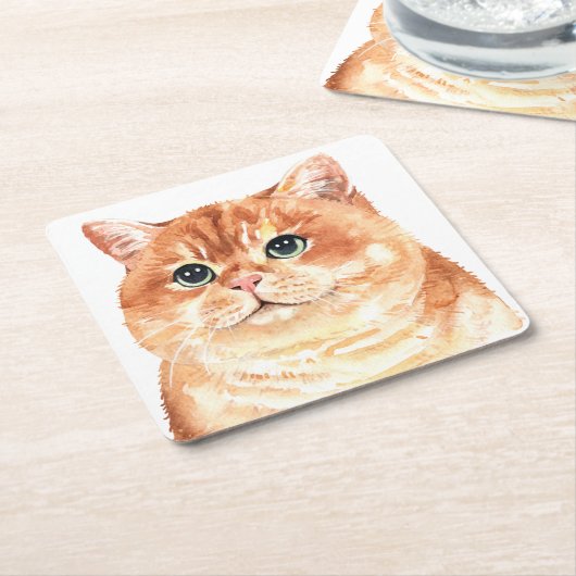 Niedliche Katze Lover Orange Tabby Kitten Funny Ki Rechteckiger Pappuntersetzer (angewinkelt)