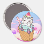 Niedliche Katze Magnet (Vorderseite/Rückseite)