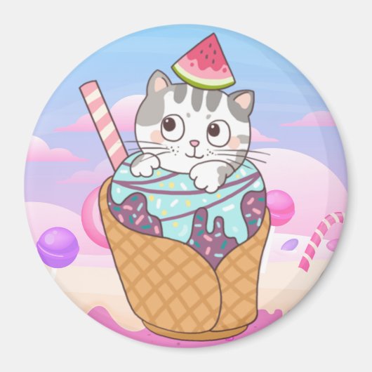 Niedliche Katze Magnet (Vorne)