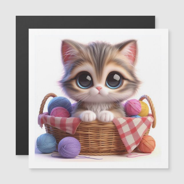 Niedliche Katze Magnetkarte (Vorne/Hinten)