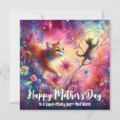 Niedliche Katze Mama farbenfrohe Wasserfarbe Mutte Karte (Vorderseite)