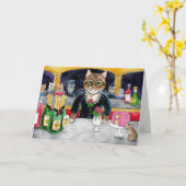 Niedliche Katze, Maus, Manet Paris (französische Karte (Gelbe Blume)