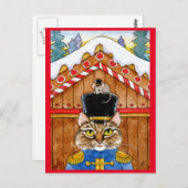 Niedliche Katze, Maus-Nussknacker-Lebkuchen-Postka Postkarte (Vorne/Hinten)