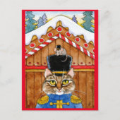 Niedliche Katze, Maus-Nussknacker-Lebkuchen-Postka Postkarte (Vorderseite)