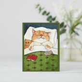 Niedliche Katze, Maus, Teddybär Weihnachtspostkart Postkarte (Stehend Vorderseite)