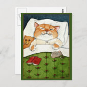 Niedliche Katze, Maus, Teddybär Weihnachtspostkart Postkarte (Vorne/Hinten)