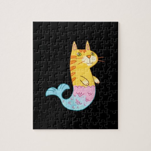 Niedliche Katze Meerjungfische Schwimmen Puzzle (Vertikal)