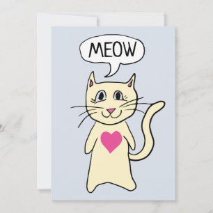 Niedliche Katze Meow I Liebe Sie Valentinstag flac Feiertagskarte