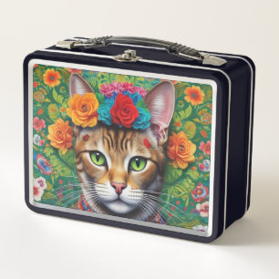 Niedliche Katze mexikanisches Metal Lunchbox