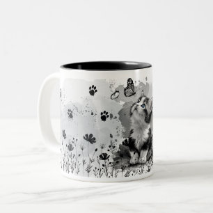Niedliche Katze Miautasse Reizende Katzenliebhab Zweifarbige Tasse