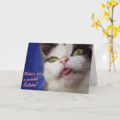 Niedliche Katze (mit anpassbarem Text) Karte (Gelbe Blume)