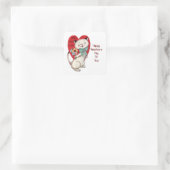 Niedliche Katze mit Aufkleber für Blume (Tasche)