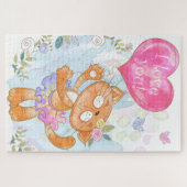 Niedliche Katze mit Ballon Puzzle (Horizontal)