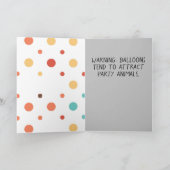 Niedliche Katze mit Balloons Geburtstagskarte Karte (Innenseite)