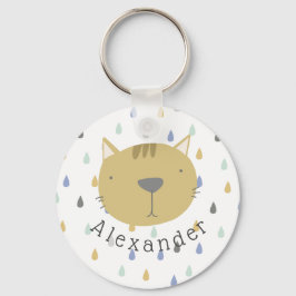 Niedliche Katze mit benutzerdefinierbarem Namen Schlüsselanhänger