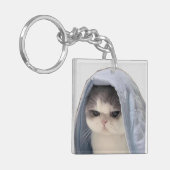 Niedliche Katze mit Blanket Schlüsselanhänger (Vorderseite links)