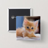 Niedliche Katze mit blauen Augen Button (Vorne & Hinten)