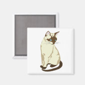 NIEDLICHE KATZE MIT BLUE AUGEN MAGNET (Vorderseite/Rückseite)