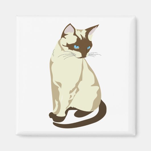 NIEDLICHE KATZE MIT BLUE AUGEN MAGNET (Vorne)