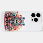 Niedliche Katze mit Blume 3D Paper Cutout Case-Mate iPhone Hülle (Rückseite (Horizontal))