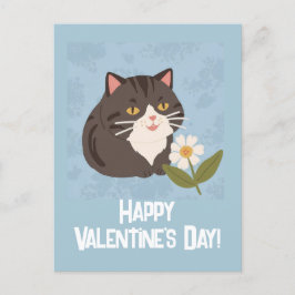 Niedliche Katze mit Blume Happy Birthday Personali Feiertagspostkarte