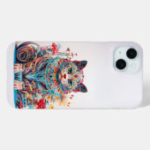 Niedliche Katze mit Blume Papierausschnitt Case-Mate iPhone Hülle (Rückseite (Horizontal))