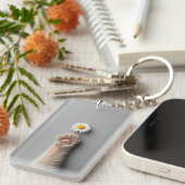 niedliche Katze mit Blume Schlüsselanhänger (Vorderseite rechts)