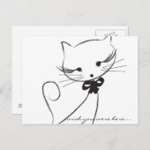Niedliche Katze mit Bow Postkarte (Vorne/Hinten)