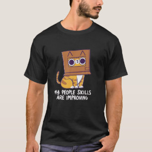 Niedliche Katze mit Box lustig meine Leute Fähigke T-Shirt