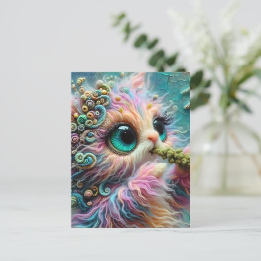 Niedliche Katze mit Catnip Postkarte (Stehend Vorderseite)