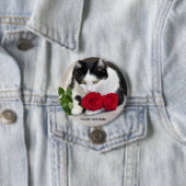Niedliche Katze mit der Roten Rose Button (Beispiel)