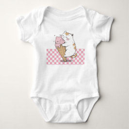 Niedliche Katze mit Eiscreme Baby Strampler
