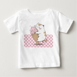 Niedliche Katze mit Eiscreme Baby T-shirt