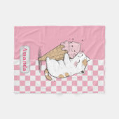 Niedliche Katze mit Eiscreme Cone Fleece Blanken (Vorderseite (Horizontal))