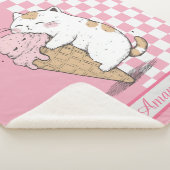 Niedliche Katze mit Eiscreme Sherpadecke (3/4)